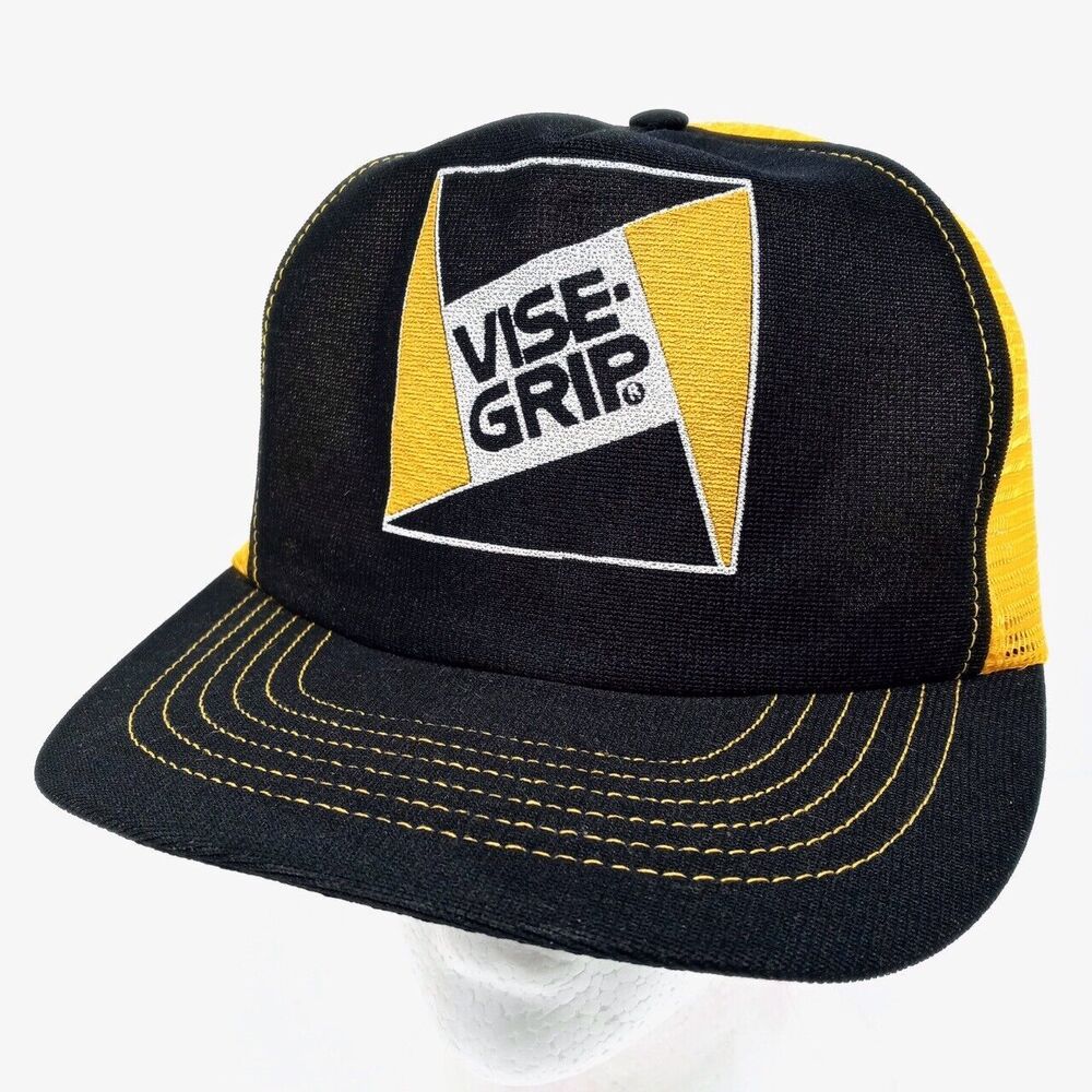 *READ* Vintage Vise Grip Made in USA Trucker Mesh Snapback Tools Cap Hat - Picture 1 of 8
